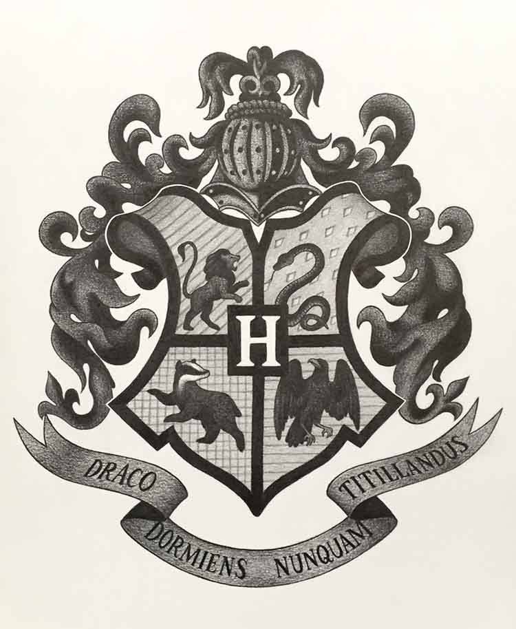 750x914 copic inspire techniques to master harry potter drawings - Crest Drawing