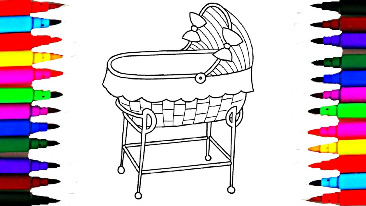 1280x720 dolly crib coloring pages l nursery room drawing pages to color - Crib Drawing