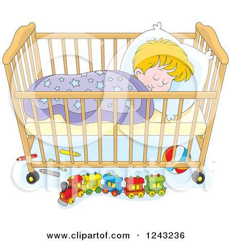 450x470 sleeping baby in crib drawing, royalty free - Crib Drawing