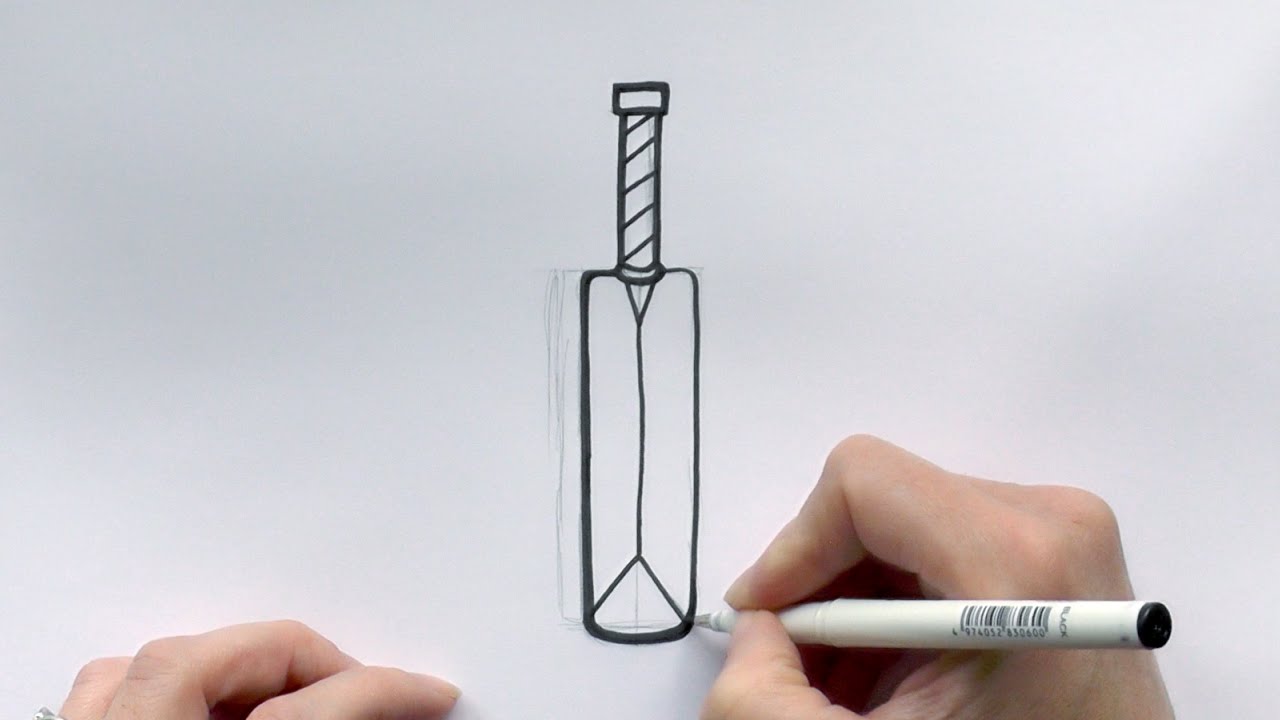 1280x720 how to draw a cartoon cricket bat - Cricket Bat Drawing