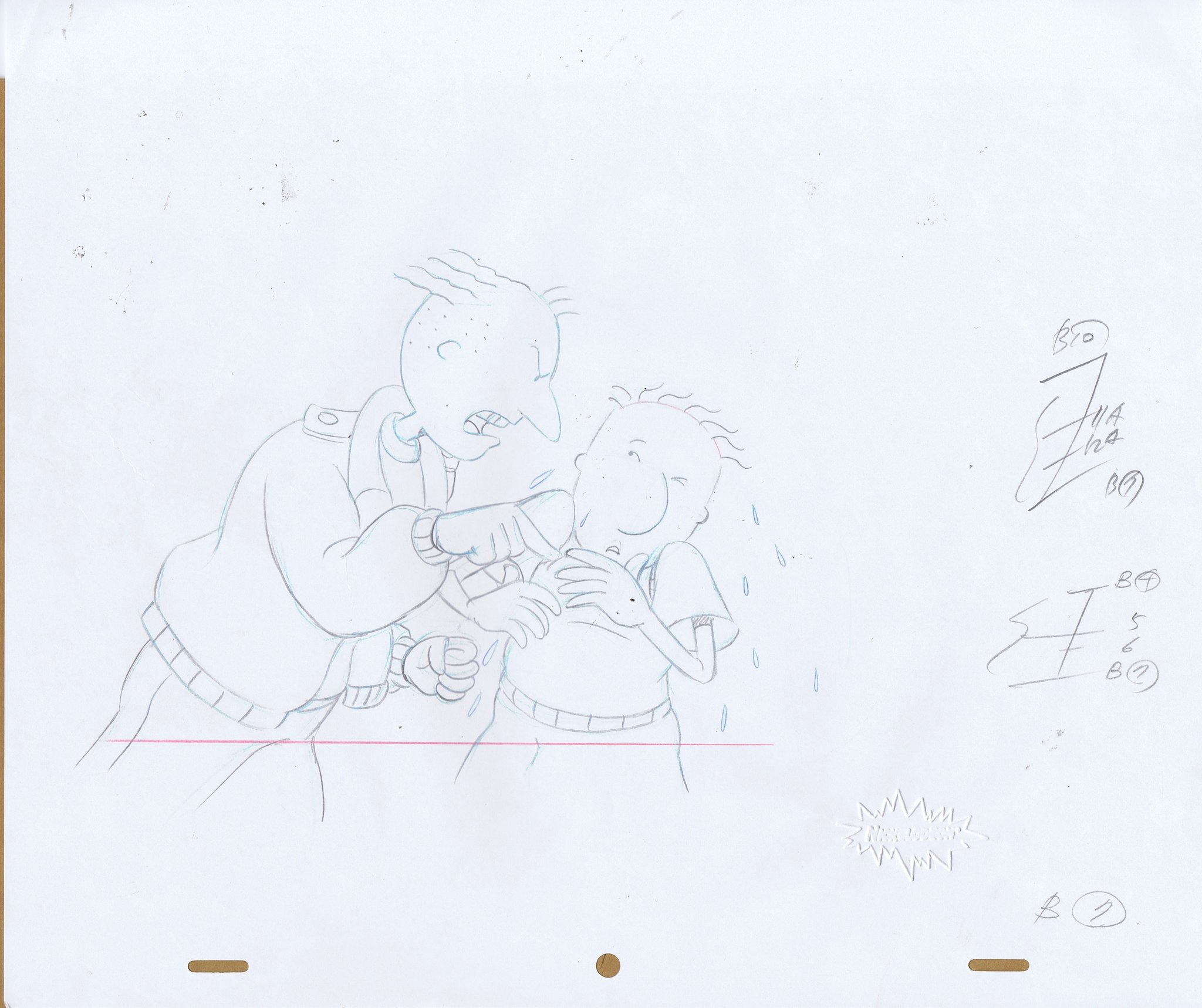 2048x1718 doug original production drawing animation art - Cricket Drawing