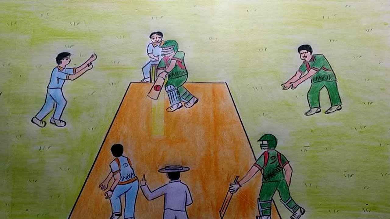 Cricket Drawing At Explore Collection Of Cricket