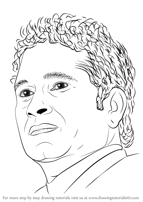 598x844 Learn How To Draw Sachin Tendulkar - Cricket Drawing