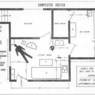 320x320 sample of crime scene sketch download scientific diagram - Crime Scene Drawing