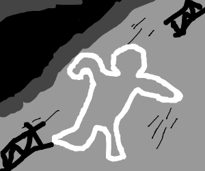 300x250 white chalk dead guy outline crime scene drawing - Crime Scene Drawing