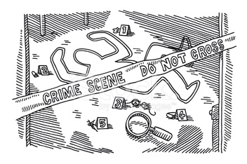 352x234 crime scene murder drawing stock photos - Crime Scene Drawing