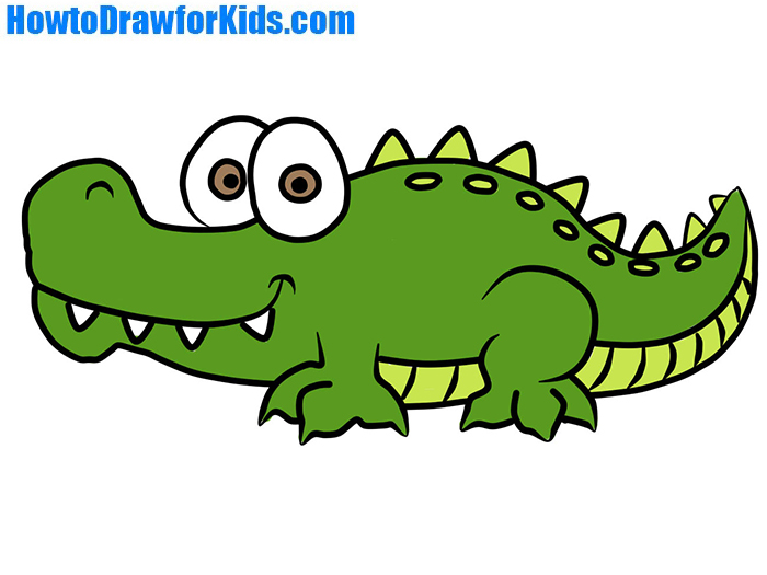 700x525 how to draw crocodile for kids how to draw for kids - Croc Drawing