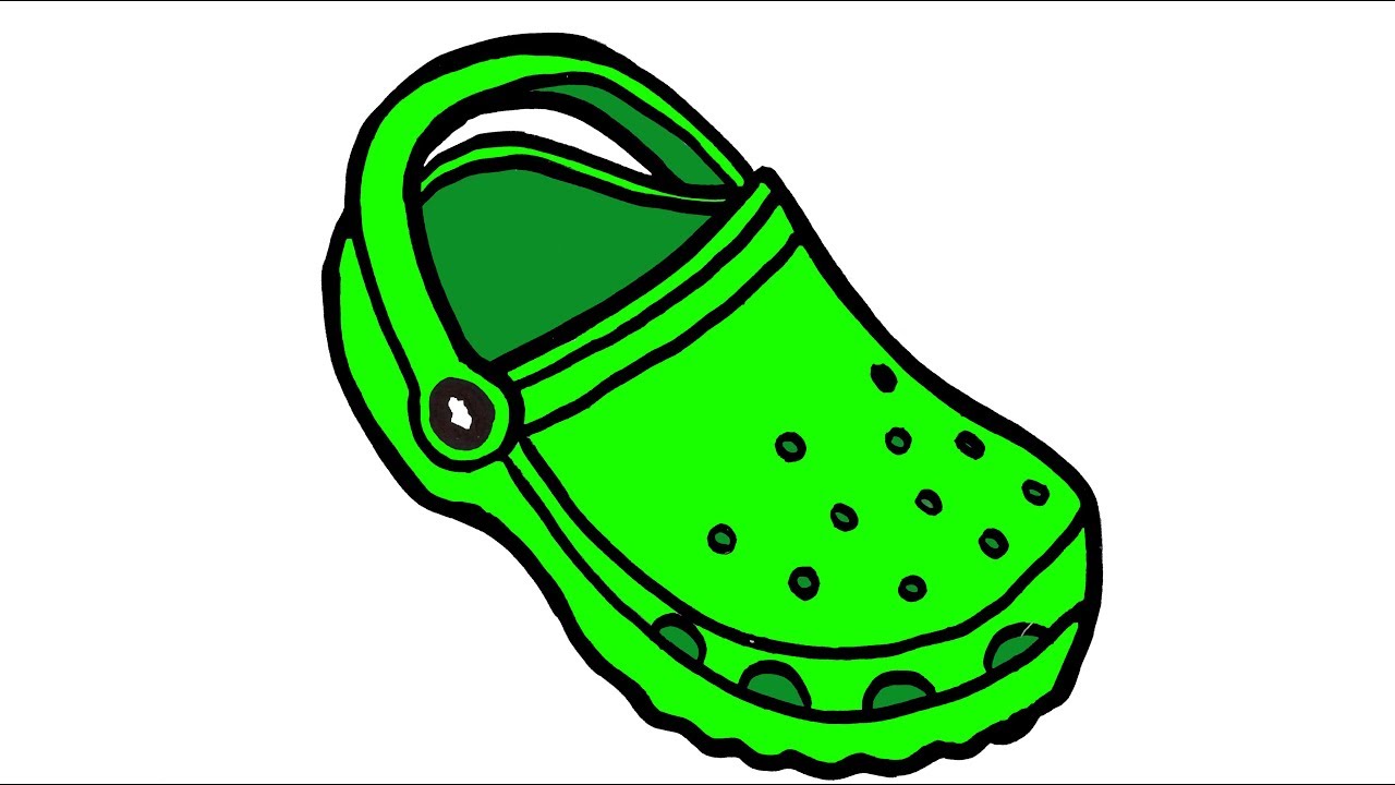 1280x720 how to draw crocs shoes for kids - Croc Drawing
