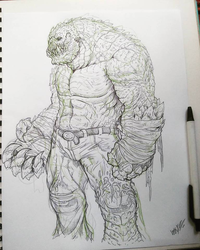 768x960 killer croc sketch - Croc Drawing