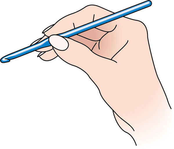 600x514 how to hold the yarn and crochet hook red heart - Crochet Hook Drawing