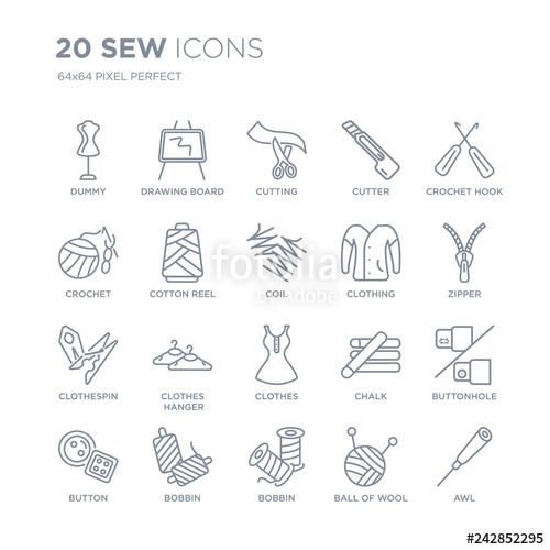 500x500 collection of sew linear icons such as dummy, drawing board - Crochet Hook Drawing