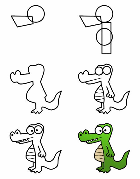 450x573 how to draw a crocodile cartoons drawings, cute drawings - Crocodile Cartoon Drawing