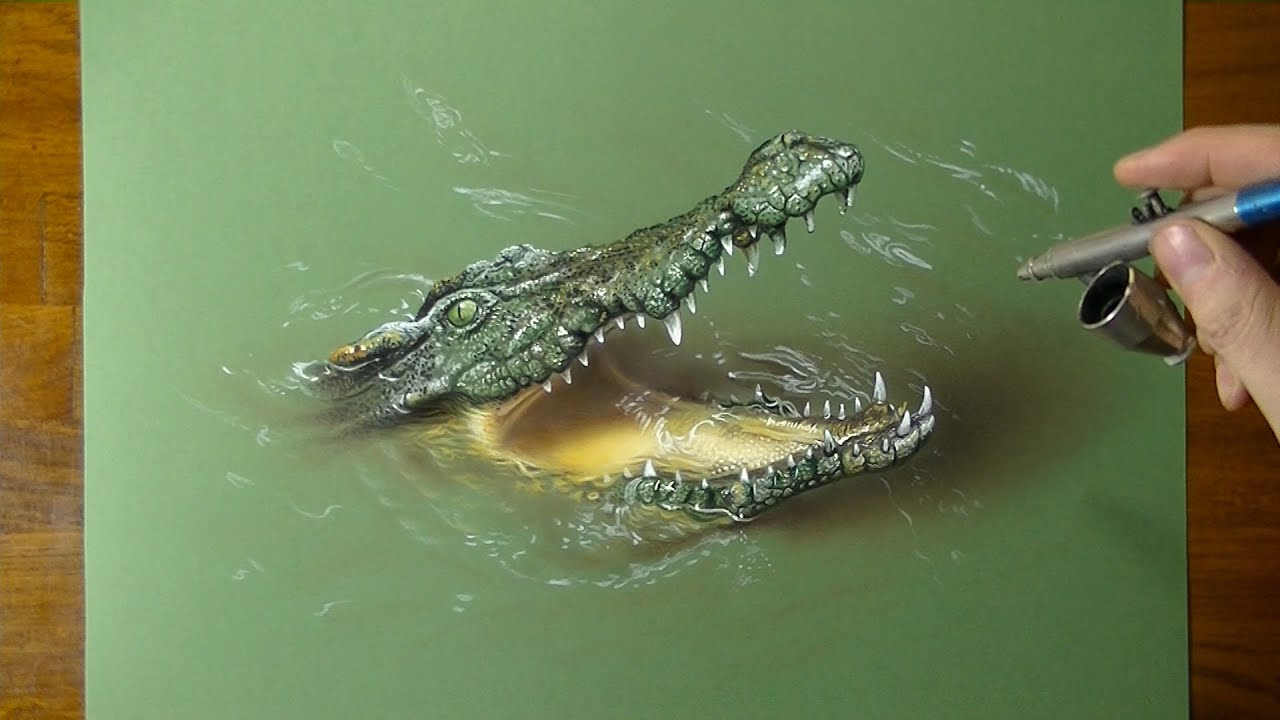1280x720 Drawing A Cool Crocodile - Crocodile Drawing