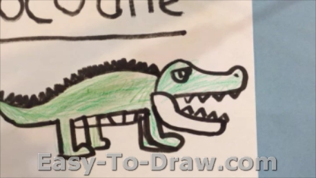 458x258 How To Draw A Cartoon Crocodile For Kids Easy - Crocodile Drawing For Kid