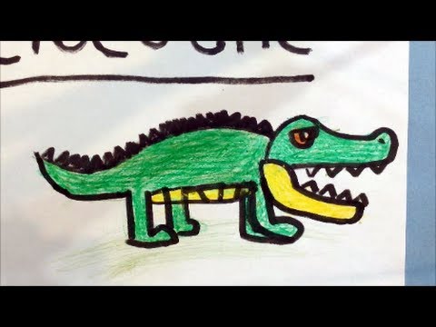 480x360 How To Draw A Cartoon Crocodile For Kids - Crocodile Drawing For Kid