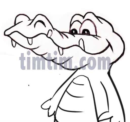 513x480 free drawing of a crocodile bw from the category reptiles - Crocodile Line Drawing