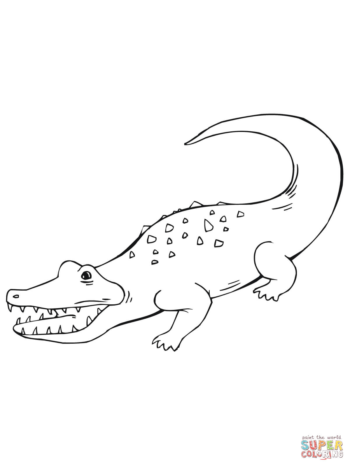 1200x1600 Crocodile With Open Mouth Coloring Page - Crocodile Outline Drawing