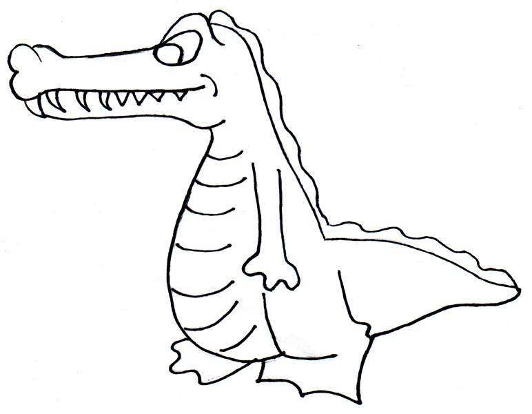 772x600 Crocodile Outline Cliparts - Crocodile Outline Drawing