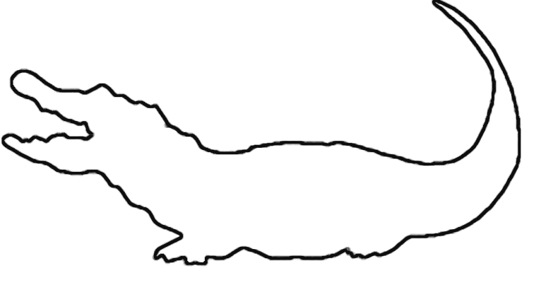 756x410 Drawn Crocodile Tail - Crocodile Outline Drawing