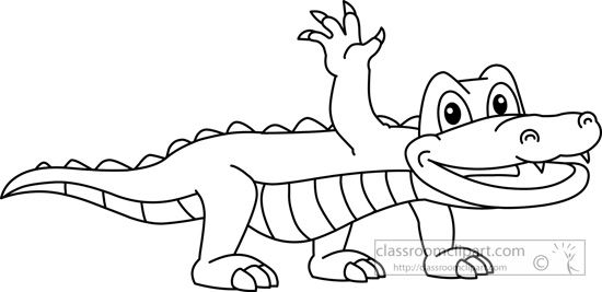 550x267 alligator outline animals alligator black white outline - Crocodile Outline Drawing
