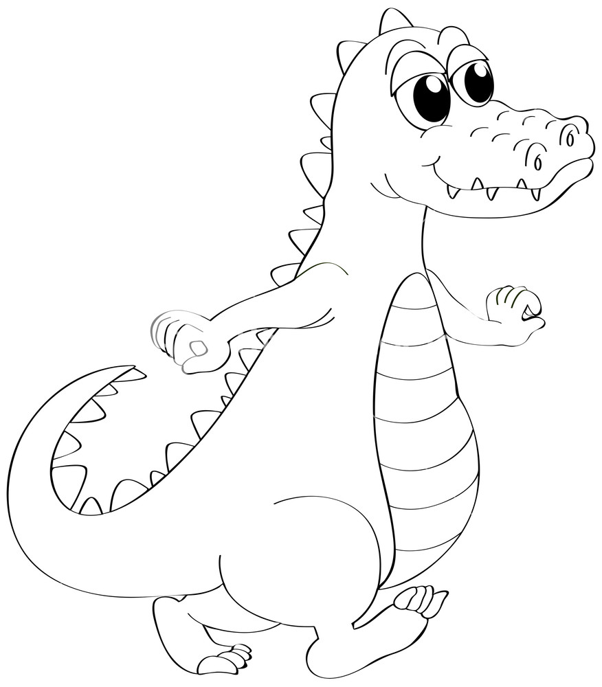 876x1000 Animal Outline For Crocodile Royalty Free Stock Image - Crocodile Outline Drawing