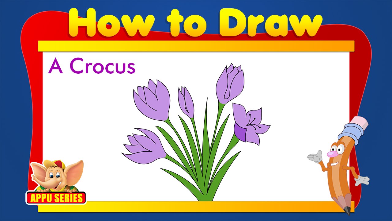 1280x720 learn to draw flower - Crocus Drawing