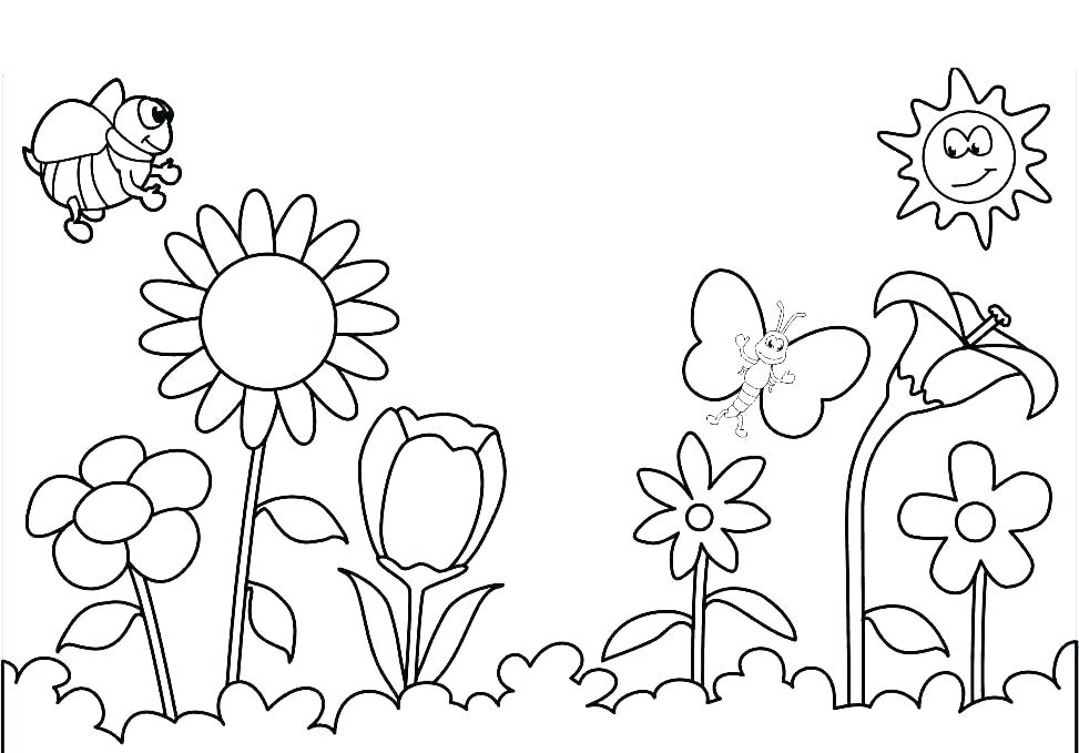 973x679 Coloring Pages Halloween Pumpkin For Kids Free Printable Spring - Crocus Flower Drawing