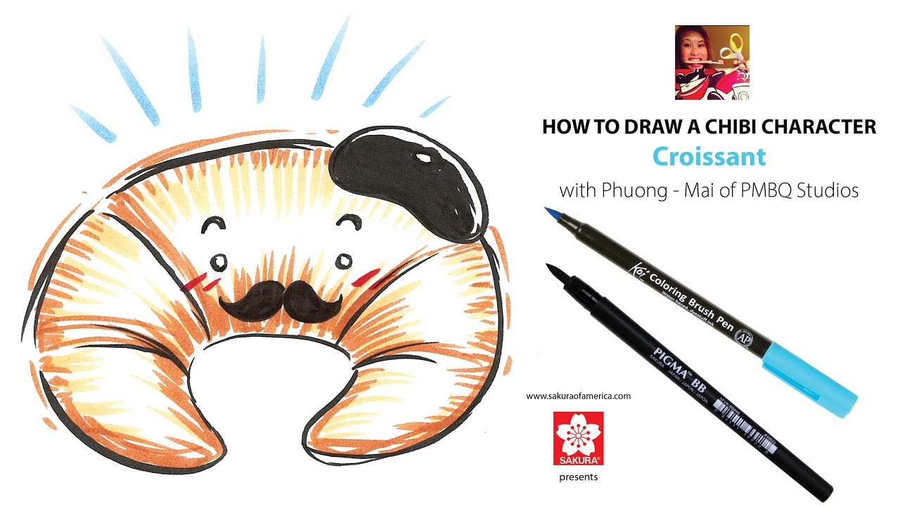 1280x720 How To Draw A Chibi Croissant - Croissant Drawing