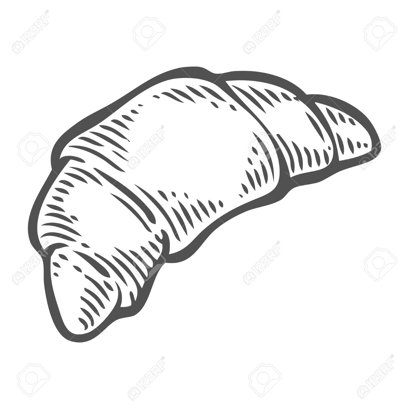 1300x1300 Grain Drawing Croissant For Free Download - Croissant Drawing