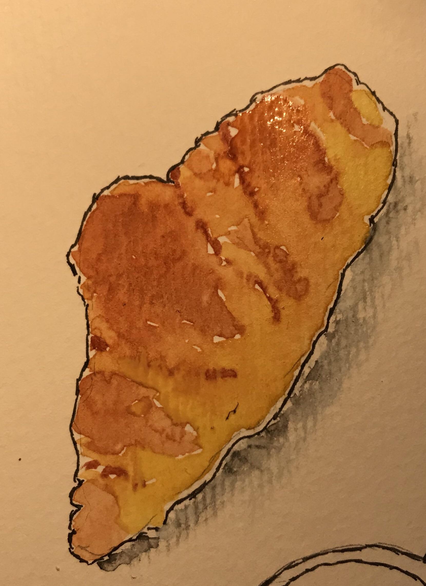 1660x2279 My First Time Using Watercolour, Ever I Tried Drawing A Croissant - Croissant Drawing