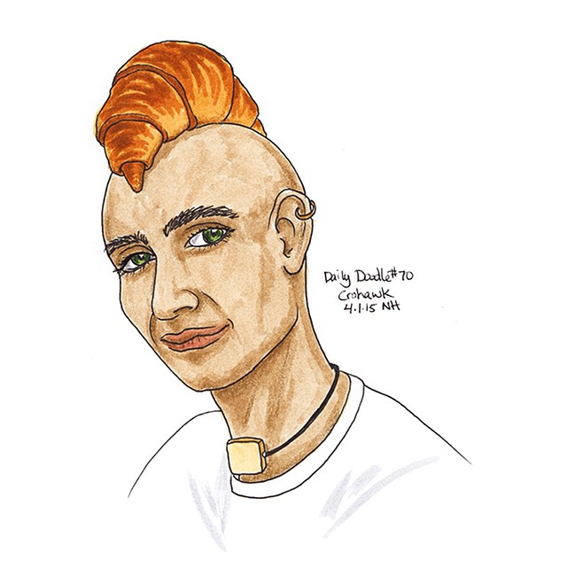 640x640 Crohawk - Croissant Drawing