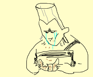 300x250 Polnareff Crying While Eating A Croissant Drawing - Croissant Drawing
