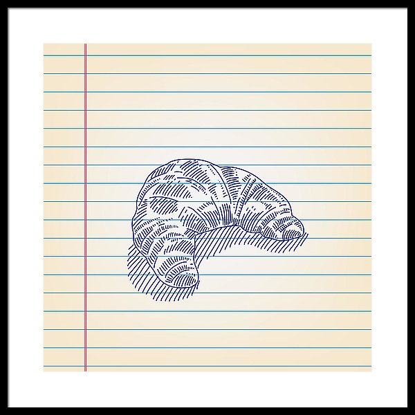 600x600 Croissant Drawing On Lined Paper Framed Print - Croissant Drawing