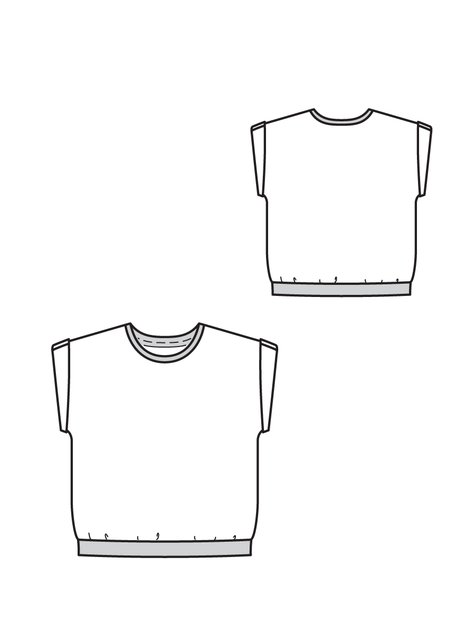 475x633 children's crop top - Crop Top Technical Drawing