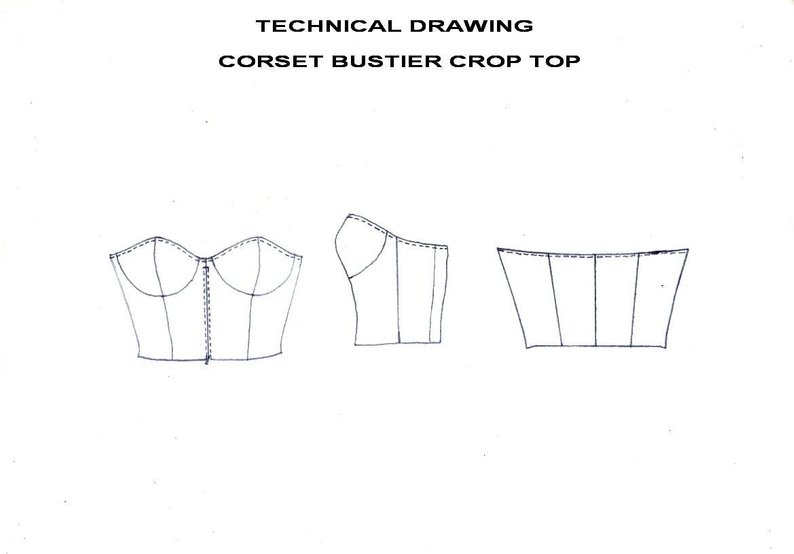 Crop Top Technical Drawing at PaintingValley.com | Explore collection