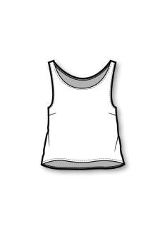 234x351 a line crop technical design fashion model drawing, technical - Crop Top Technical Drawing