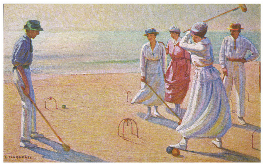 900x564 croquet on a sandy beach date drawing - Croquet Drawing
