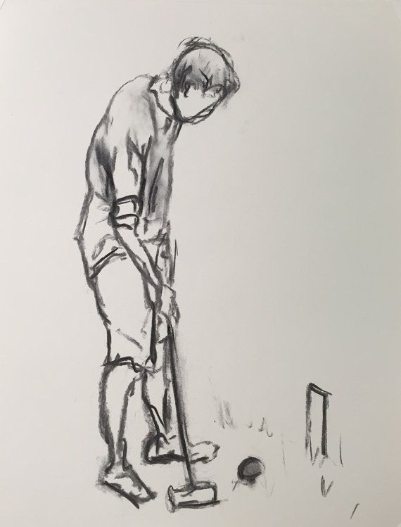 570x749 original x charcoal drawing, figure drawing, charcoal - Croquet Drawing
