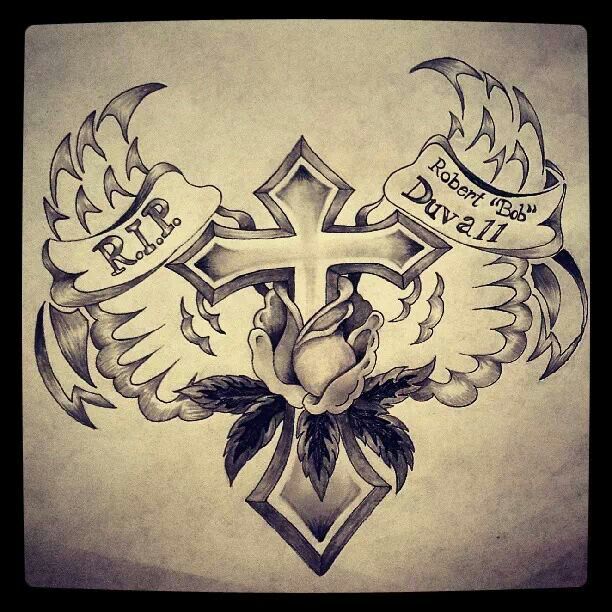 612x612 drawing of a rose and cross drawing of a rose and cross - Cross And Rose Drawing