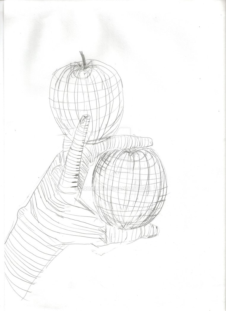 762x1049 Art Track Homework Cross Contour Hand And Apples - Cross Contour Drawing Apple
