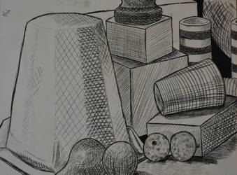 339x250 Cross Contour Still Life Study - Cross Contour Still Life Drawing