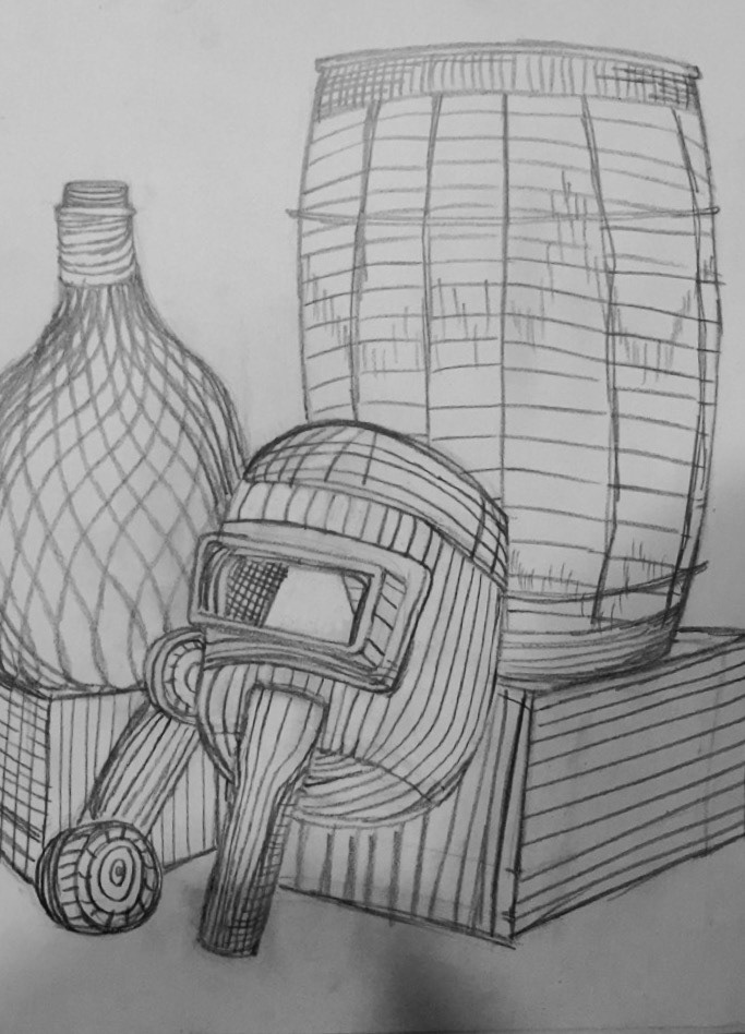 683x948 Cross Contour Still Life On Behance - Cross Contour Still Life Drawing