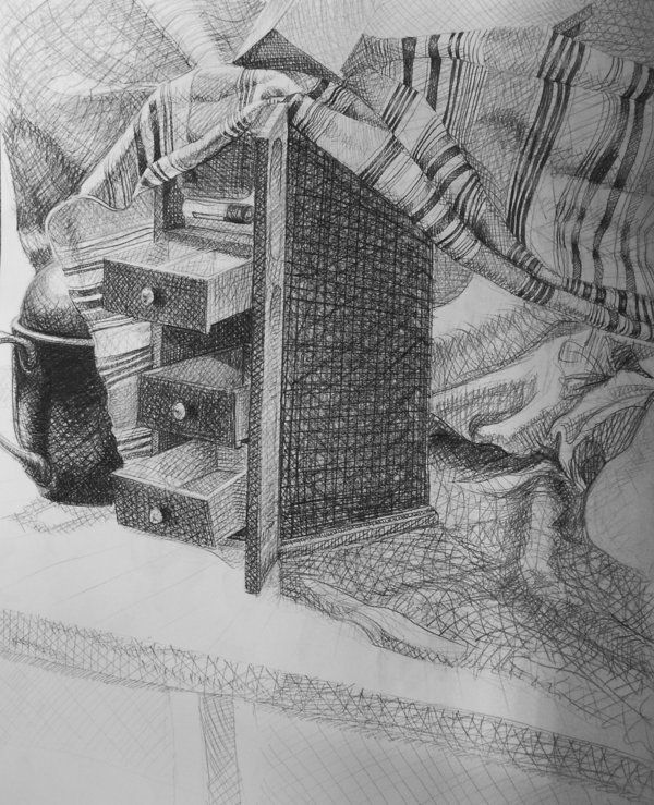 600x739 Cross Contour Still Life - Cross Contour Still Life Drawing