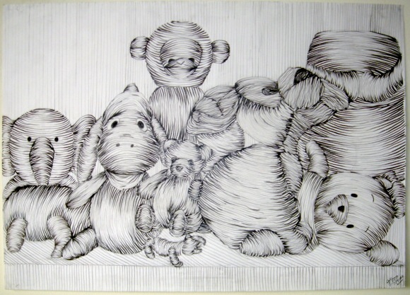 580x417 Line Drawing - Cross Contour Still Life Drawing