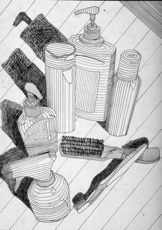 670x951 Stilllife Teachers Toolbox Art, Drawings - Cross Contour Still Life Drawing