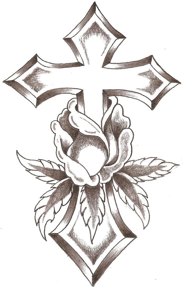 730x1148 cross bloom roses! ampmore cross tattoo designs, tattoo designs - Cross Drawing Designs