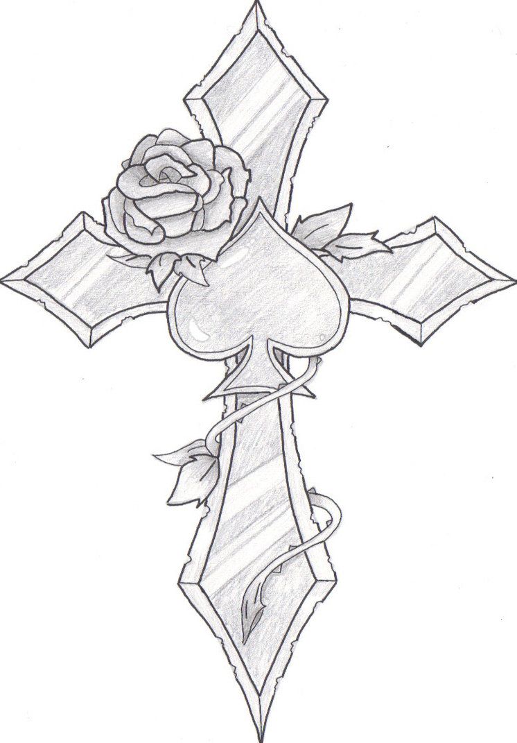 746x1071 Tattoo Cross Drawings And Filigree Tattoo Design - Cross Drawing Designs