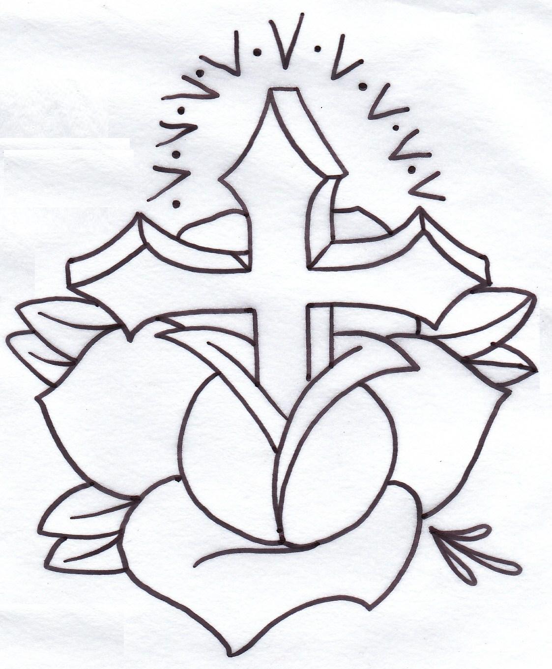 1123x1362 Drawings Of Cross With Roses Cross With Rose Tattoo Drawing - Cross Drawing Tattoo