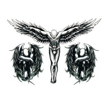 354x354 Oottati Cross The Wings Of Jesus Black Holographic - Cross Drawing Tattoo