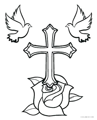 390x480 Coloring Pages Of Crosses - Cross Drawings